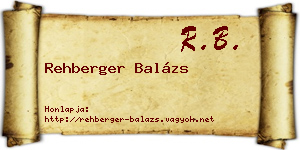 Rehberger Balázs névjegykártya